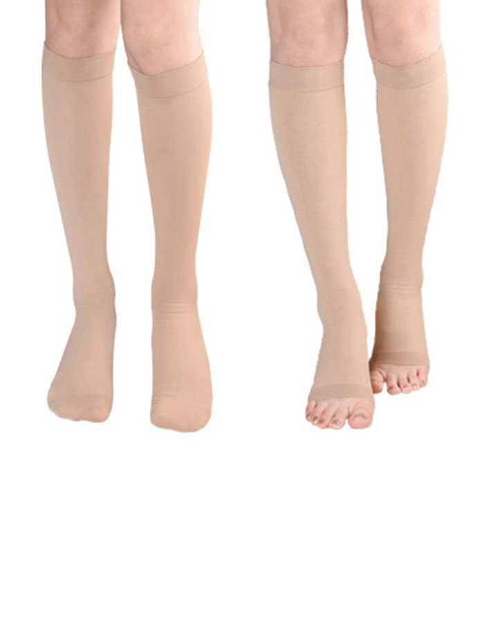 무릎형 발트임&amp;발막힘 의료용 압박스타킹 베이지색 - 간호화 및 간호용품은 뽀너스